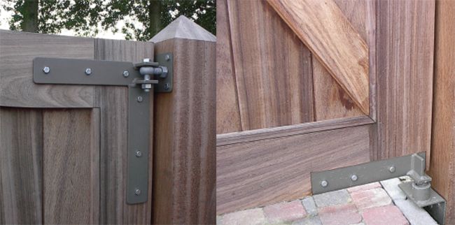 regionaal Uitstroom Amfibisch Scharnieren voor houten poort/deur met dikte 60 mm - Gelakt staal RECHTS |  Lecot