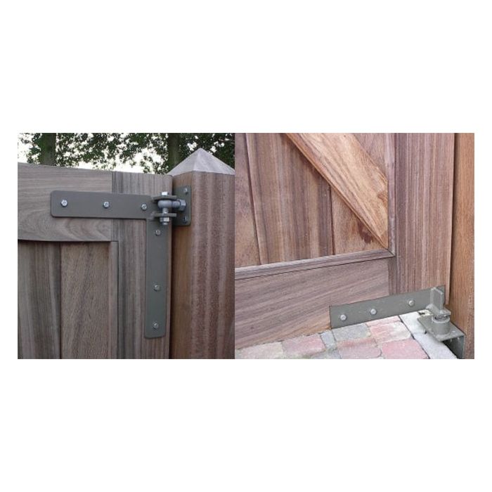 Bliksem Verkeerd verrader Scharnieren voor houten poort/deur met dikte 60 mm - Gelakt staal RECHTS |  Lecot